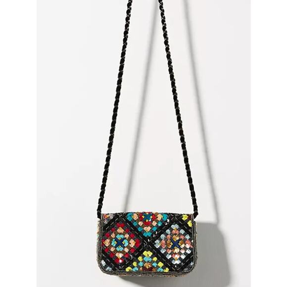 Anthropologie Sequin Embellished Clutch Multicolor - Picture 1 of 9